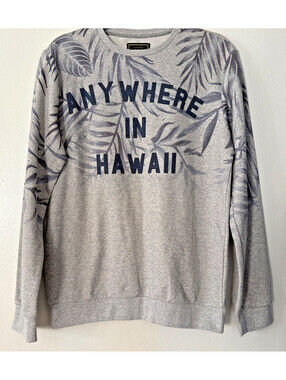 Koton Anywhere In Hawaii Gray Pullover Long Sleeve Beach Sweatshirt Men’s Size M